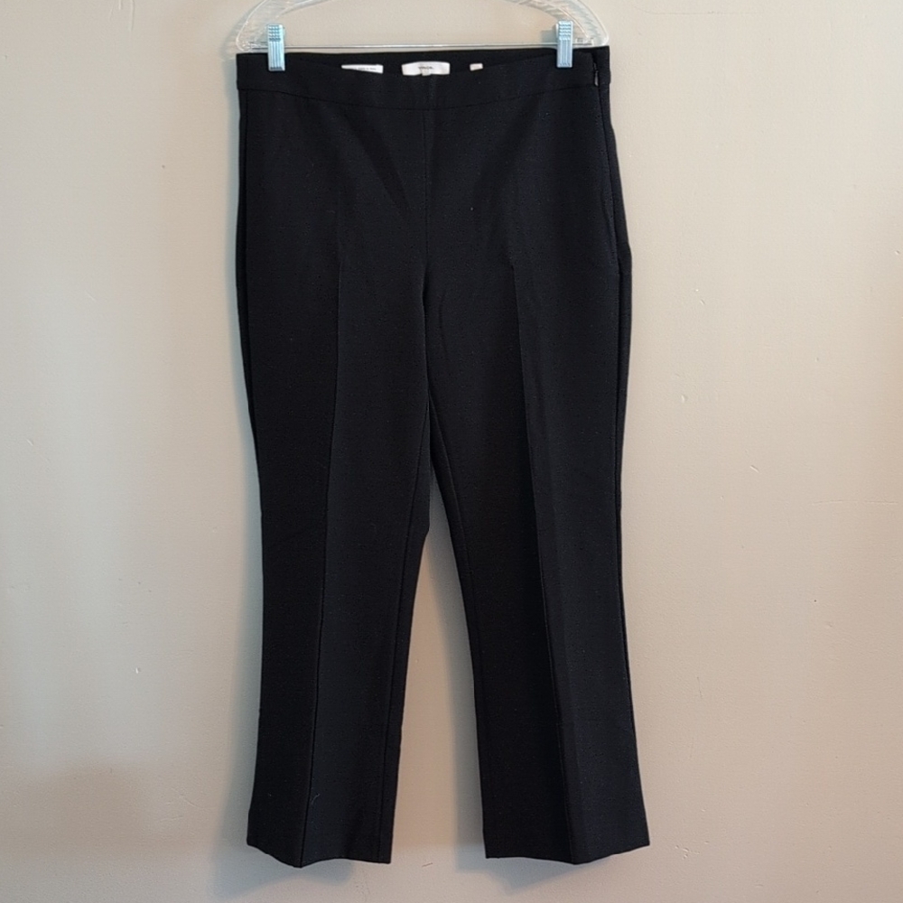 Vince Pintuck Cropped Flare Women's Workwear Pants Pull On Black Size 10